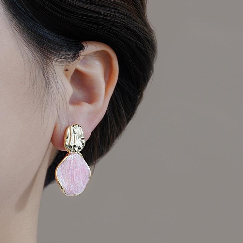 Korean Style Pink Waterdrop Stud Earrings For Women Fashion Romantic Sweet Jewelry Accessories Brincos Girl Gift