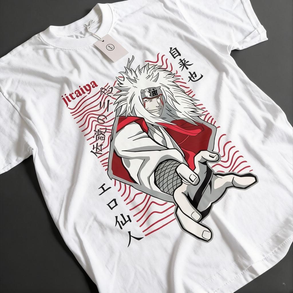Narutos New Jiraiya Tsunade Orochimaru Anime Printed Tshirt for Unisexs Summer Loose Casual Breathable Short Sleeved Family Wear