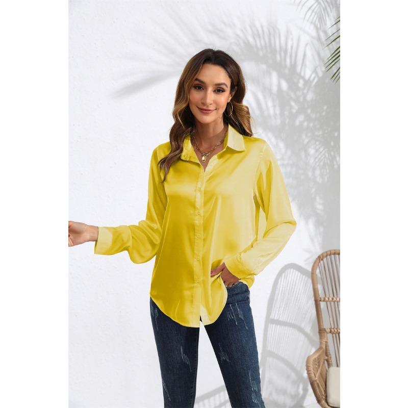 Cămașă de damă cu mânecă lungă, de primăvară, toamnă, articole fierbinți.
