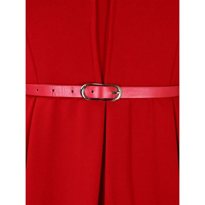 Women V Neck High Waist Solid Pencil Midi Office Commuting Dress