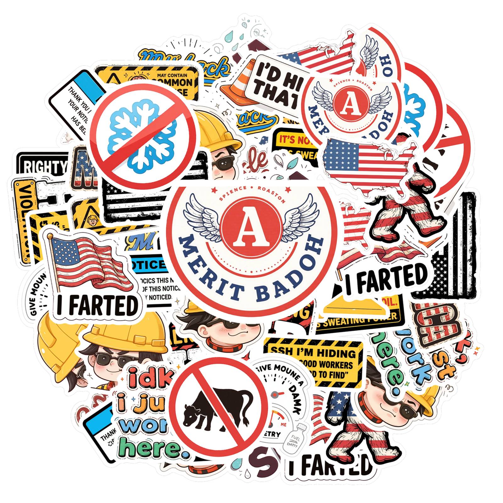 35pcs-50pcs Playful American Stickers Humorous Humor Stationery Stickers DIY Stickers For DIY Phone Laptop Scrapbook Bike