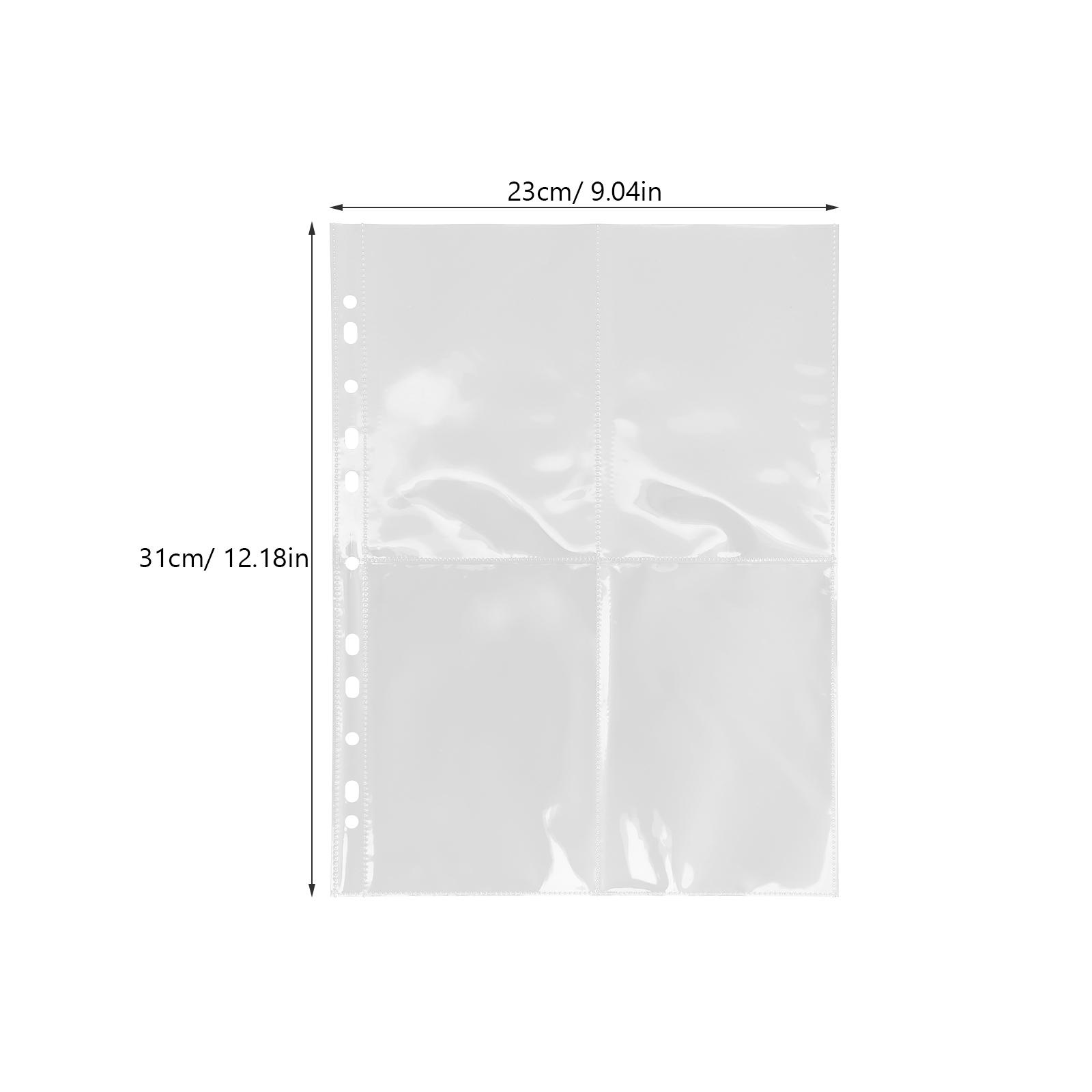 

30pcs A4 Clear Photo Album Refill Pages File Protector 11 Holes 4 Grids Pockets Binder For Photocards Postcard Card Collections
