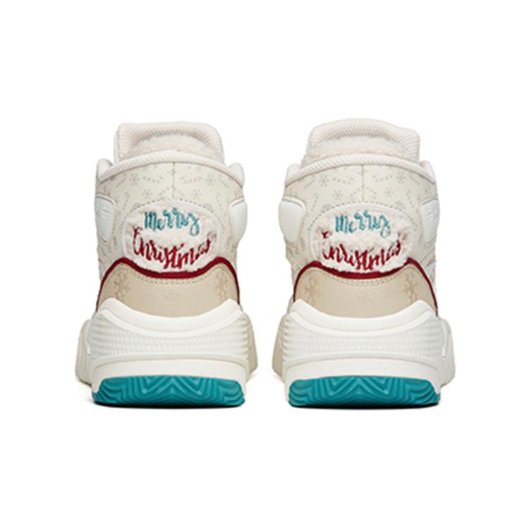 Anta Life Collection Flame Abrasion Resistant Breathable Mid top Skateboard Shoes Women's Gray White Red 122148088-8