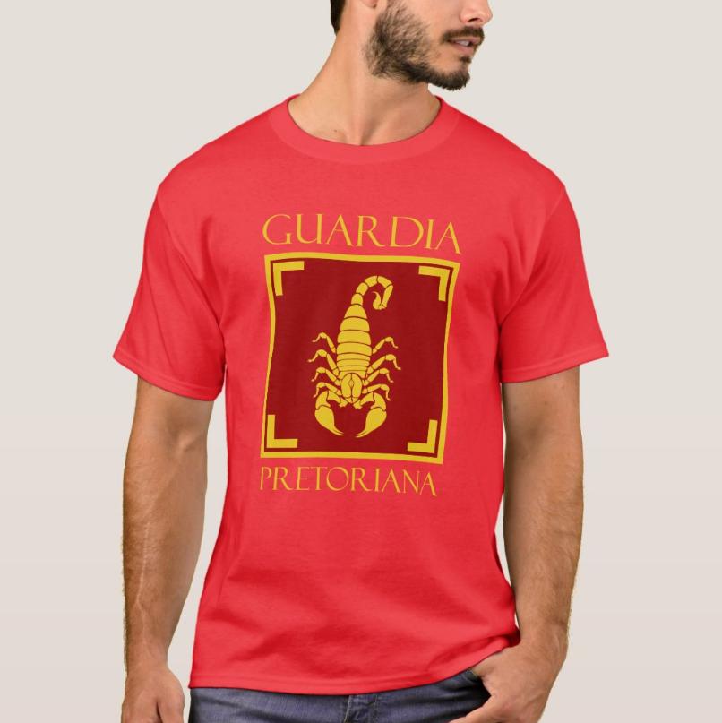 T-shirt da uomo Roman Legion SPQR Guardia Pretoriana Simbolo dello Scorpione 100% Cotone Girocollo Manica Corta Estiva Casual Taglia S3XL