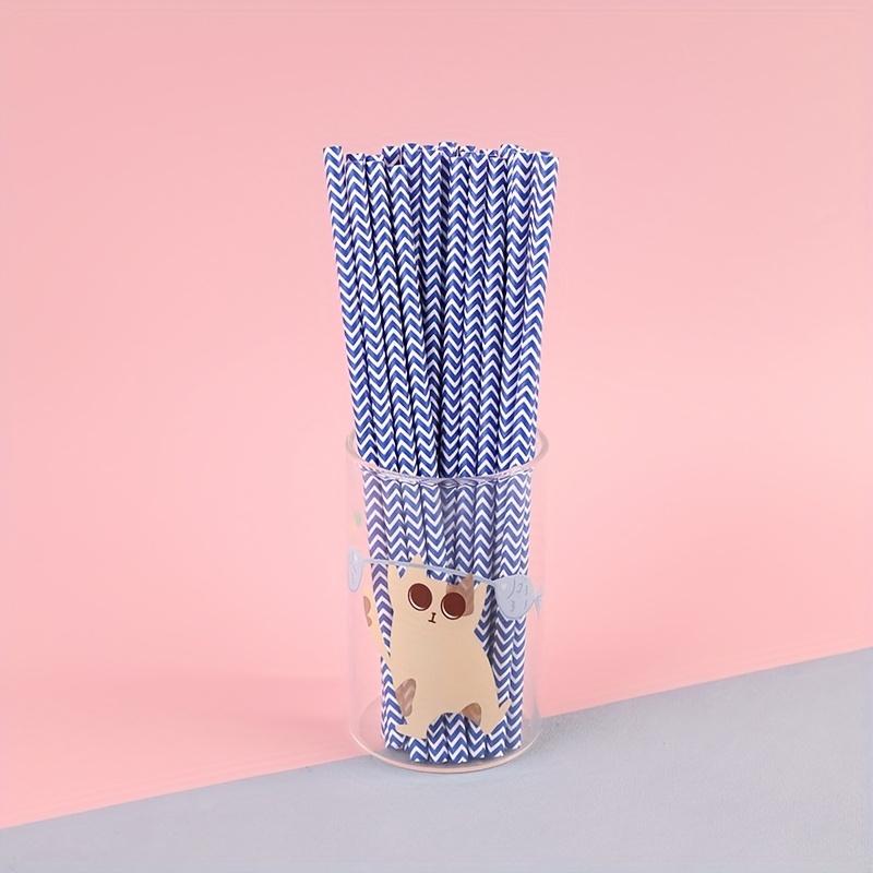 100pcs, Striped Paper Straw, Suitable for Holiday Parties, Family Parties, Table Coffee, Decoration Straws