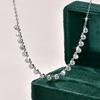 Rrjzz Round D-Color VVS1 Full Moissanite Bubble Necklace Certified Lab Created Diamond White Gold Plated Women Necklace Jewelry