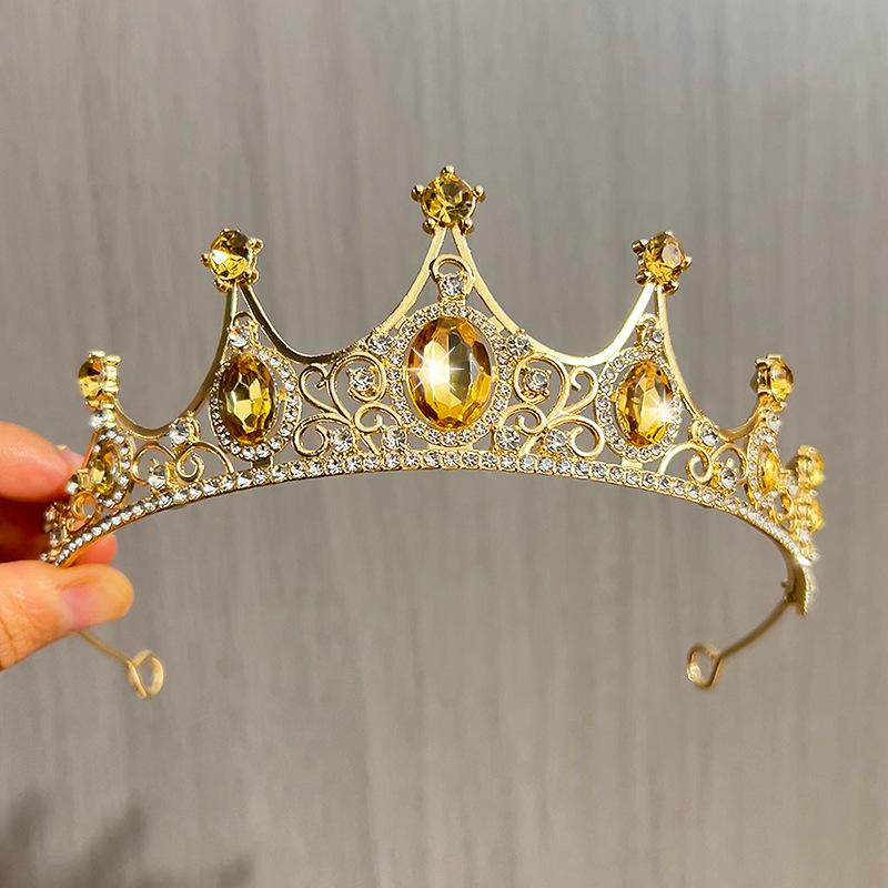New Rhinestone Crown Bridal Wedding Headdress Lolita Female Princess Birthday Hair Accessories Alloy Full Diamond Crown
