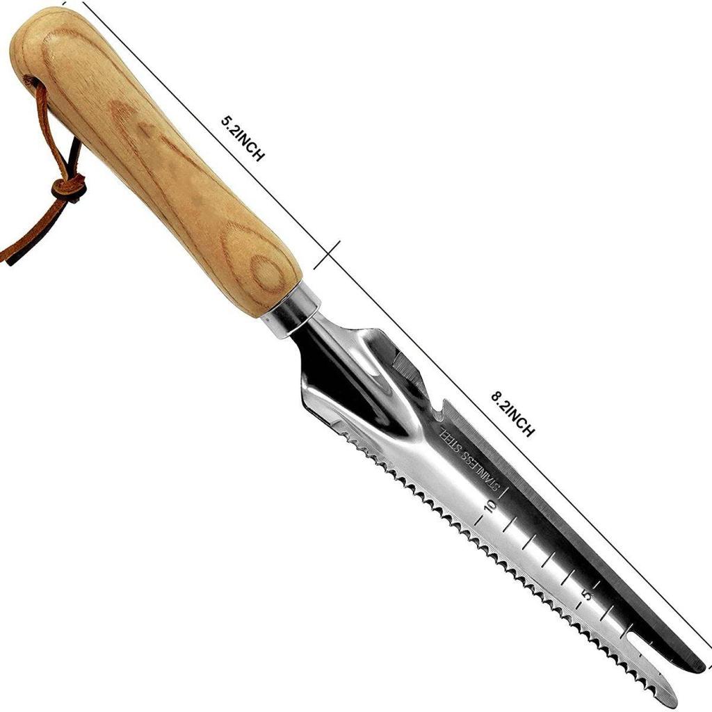 Hand-Unkrautjätgerät aus Edelstahl mit Holzgriff zum einfachen Entfernen des Unkrautjäters