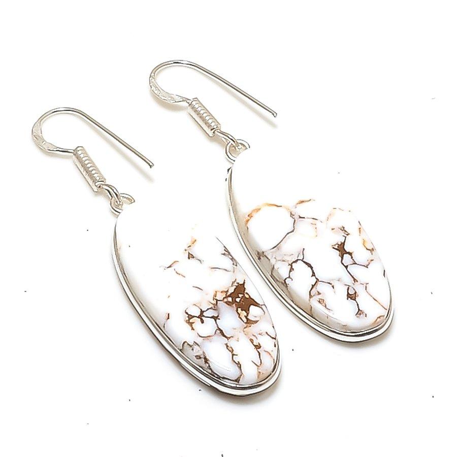 

Natural Wild Horse Gemstone 925 Sterling Silver Jewelry Earring 1.97 AE-12001