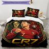 3-teiliges Bettbezug-Set (1 * Bettbezug + 2 * Kissenbezug, ohne Kern), Cristiano Ronaldo Druck Weiches Ganzjahres-Bettwäscheset, Heim-Schlafzimmerdekoration Geschenk