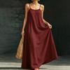Women's Summer Fashion Sleeveless Beach Strap Loose Casual Long Vacation Dress