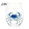 Küstendesign Tumbler Handgefertigter Glasbecher, Einzigartiger Aufdruck mit Meerestier-Motiv für Eiskaffee Cocktails Bar Tumbler, Dekorative Glasware Nautisch