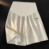Maternity Ice Silk Wide-Leg Summer Shorts: Lightweight, Loose, and Casual Fit for Warm Weather.