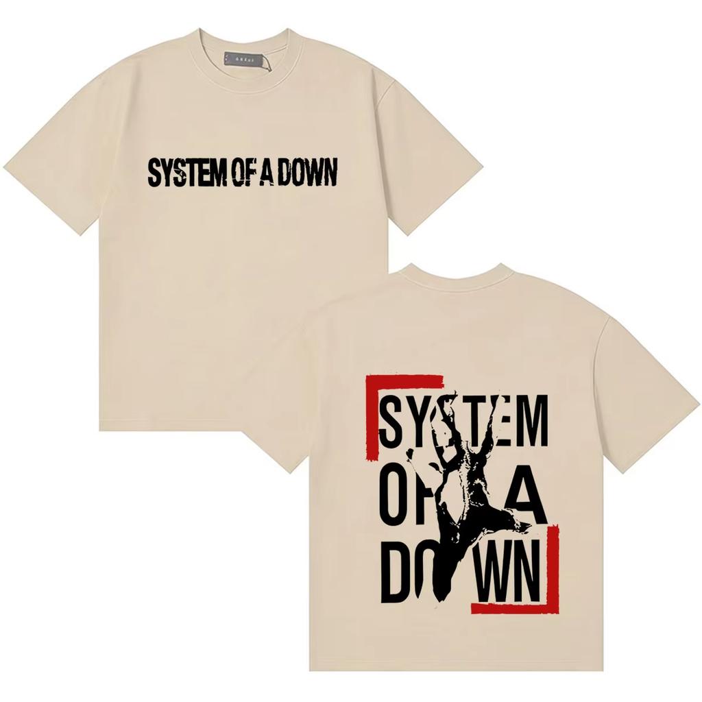 Unisex Cotton ONeck Casual TShirt System of A Down Harajuku Graphic Print Hip Hop Summer Clothing Tshirt