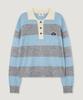 MELLY&ROSE Sunset Wide Stripe Polo Knit (310254)_Gray