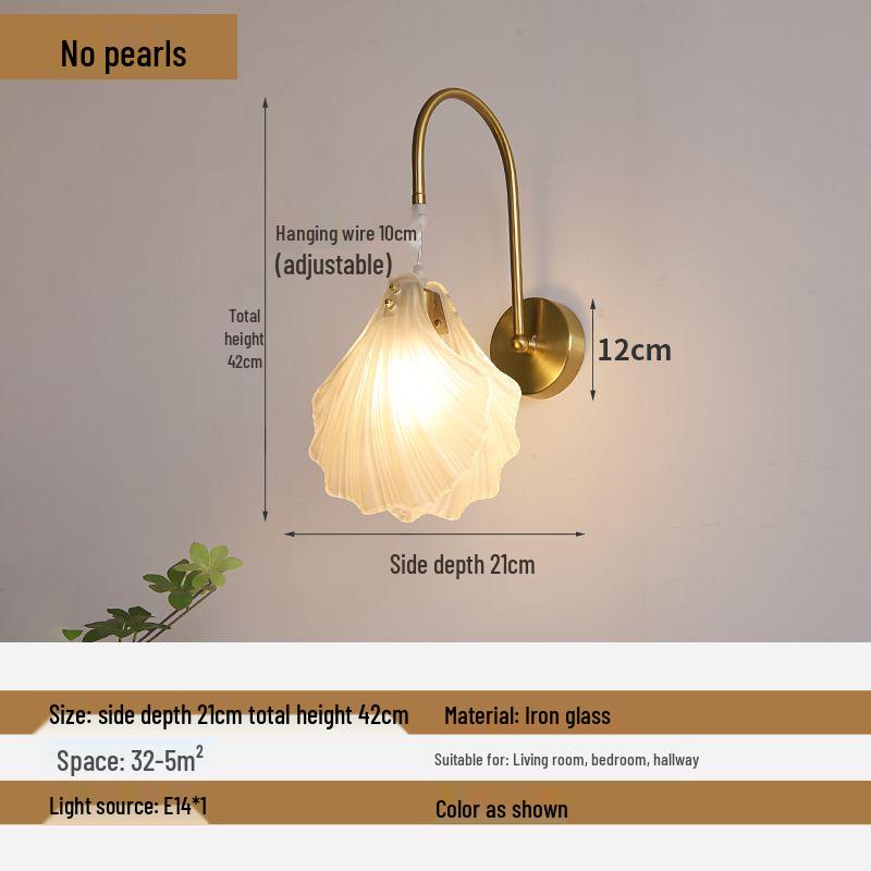 Modern Luxury French Glass Wall & Bedside Lamp for Bedroom, Corridor, and Hall