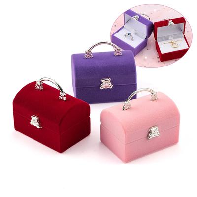 Kleine Box, Samtbox, Halsketten-Displaybox, süße Bären-Geschenkbox, Behälterhülle für Verpackung