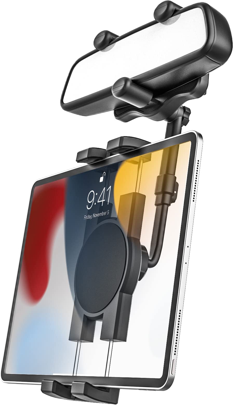 

Woleyi Car Rearview Mirror Tablet Smartphone Compatible with inch 360 Degree Japanese Instructions Phone Rearview Mirror Smartphone Compatible with чорний