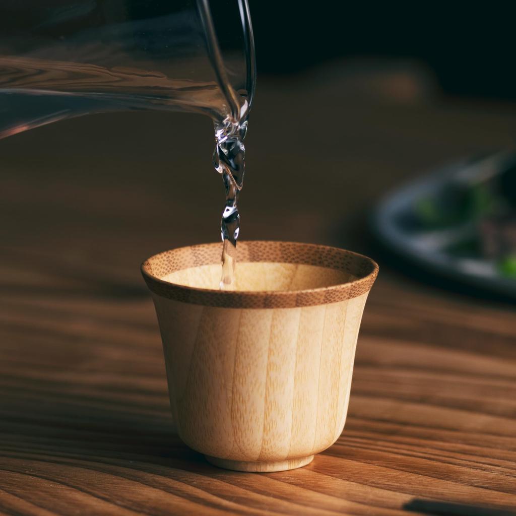 RIVERET SUZU Ochoco 60ml Pair Set Bamboo Dishwasher Safe White/Brown RV-119WB