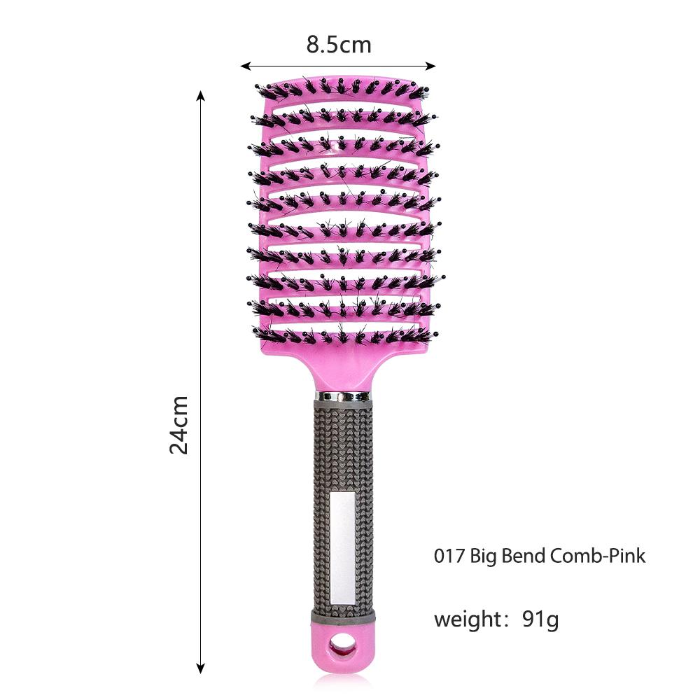 Nylon Boar Bristle Brush Teeth Top Selling Vent Hair Brush Rubber Handle Detangling Hair Comb Oval Scalp Massage Brush for Women