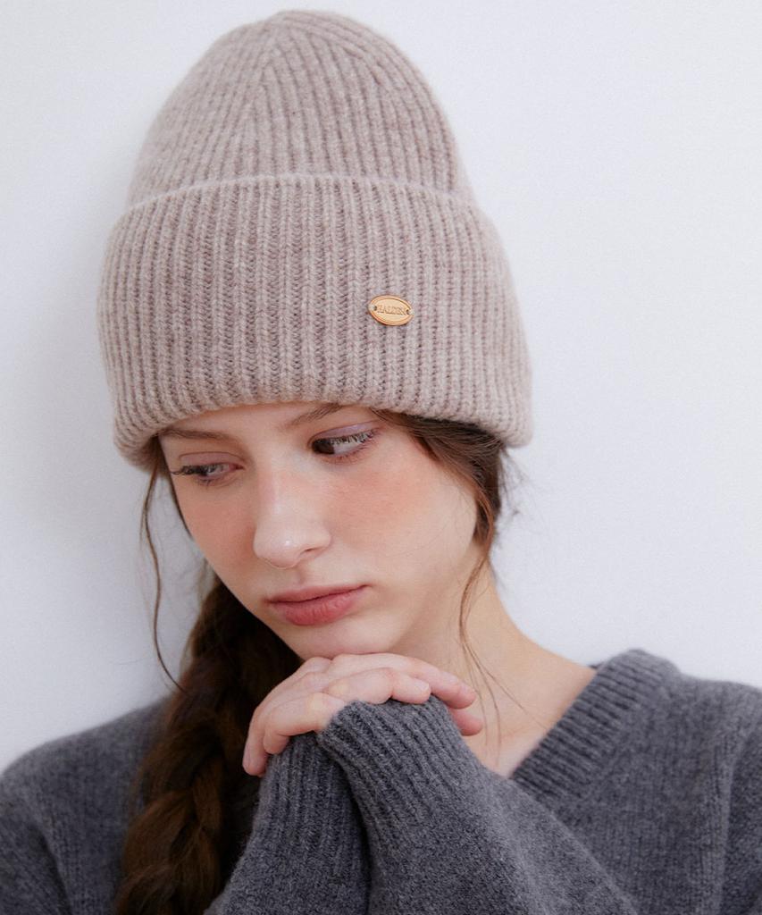 Hallen Wool 100 Knit Beanie (C054_Oatbeige)