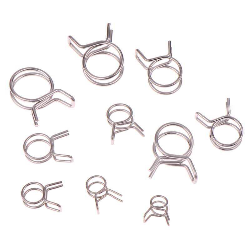 10 Stück 5 mm - 14 mm Schlauchschellen Edelstahl Rohrschlauch Federklemmen Kraftstoffleitung Schlauchschellen Dichtrohrklemmen für Boote Motorräder