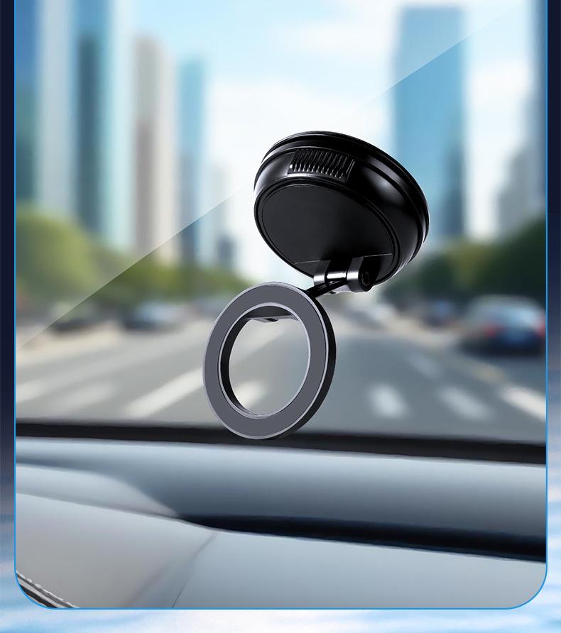 Alloy Plastic Car Phone Holder with Strong Magnetic and Vacuum Suction for In-Car Navigation
