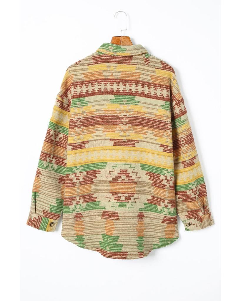 Azura Exchange Jachetă cu buzunar și nasturi și imprimeu aztec