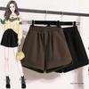 2026 Plus Size Stretch Waist Wool Shorts - Warm, Slimming, Wide-Leg Bootcut for Chubby Girls