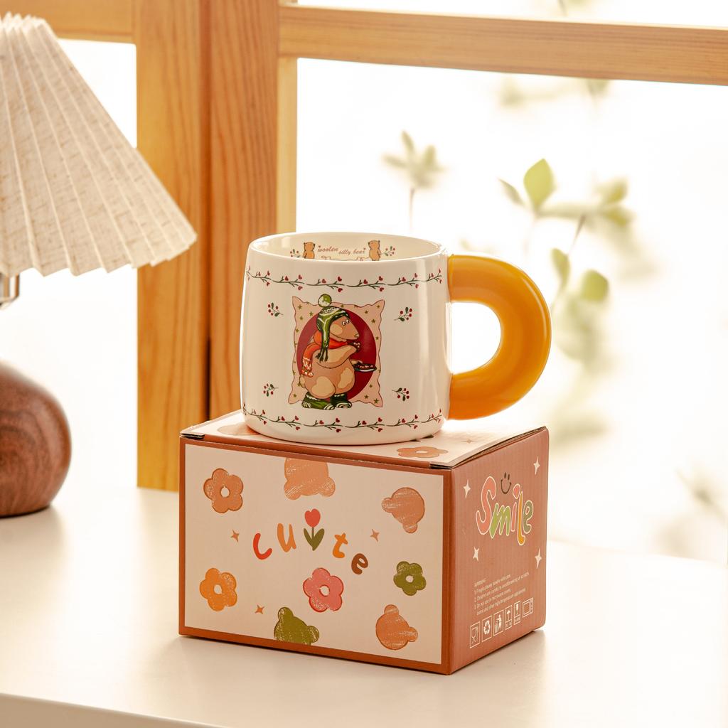 Nordischer Bär Milch Retro Tasse Niedlich Kreatives Geschenk Kaffee Keramiktasse Geschenk Tasse