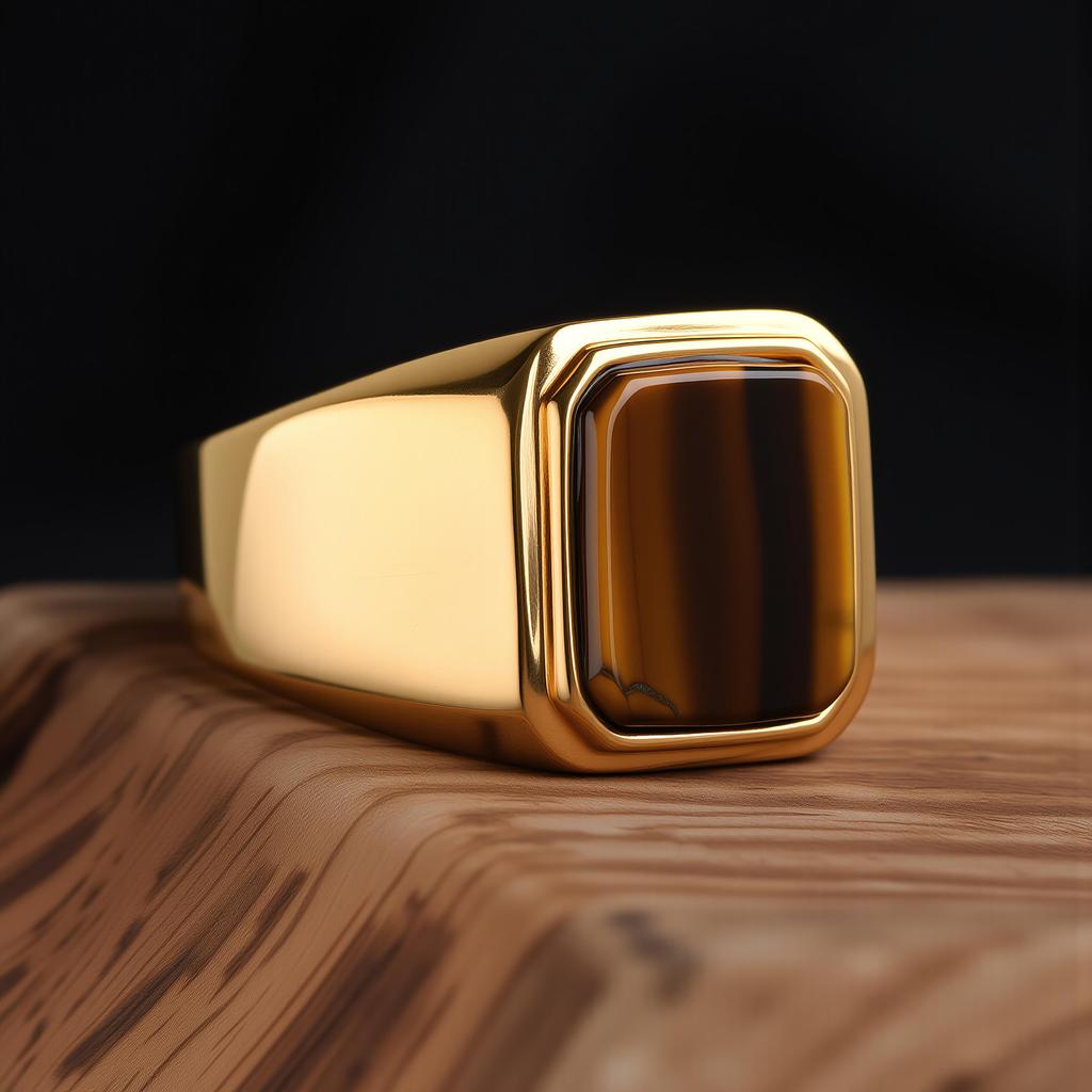 R3381 Men's/Women Trend High Quality 316LStainless Steel Multiple Colors Gemstone Style Onyx Golden Rings Jewelry