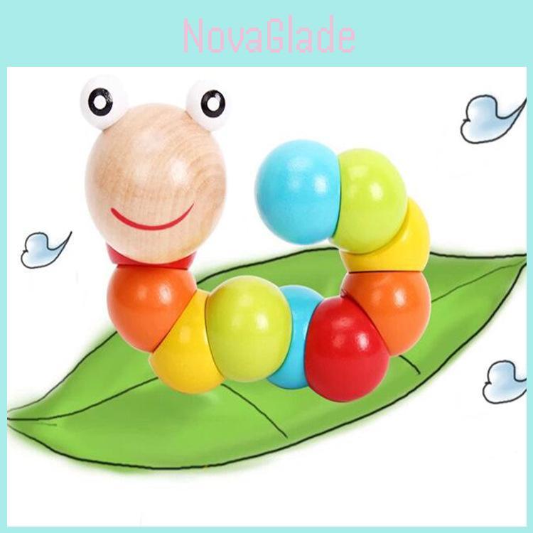 Wooden Twist Worm Handeye Coordination Toy For Children Gift And Play