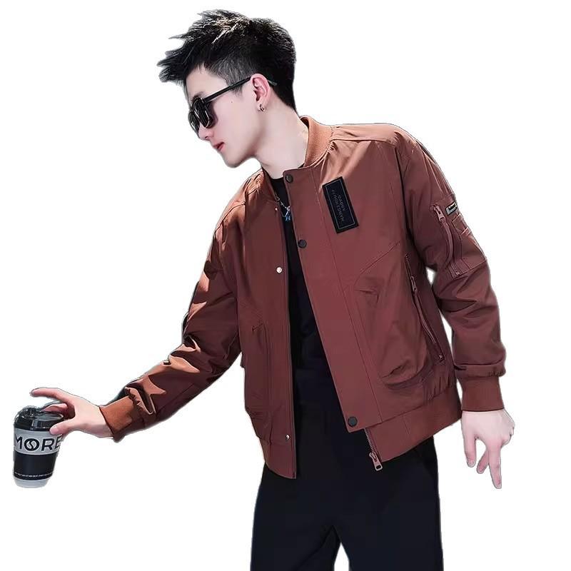 Pánská trendy bunda s baseballovým límcem: Vysoce kvalitní pilotní bunda ve street stylu pro jaro a podzim 2025