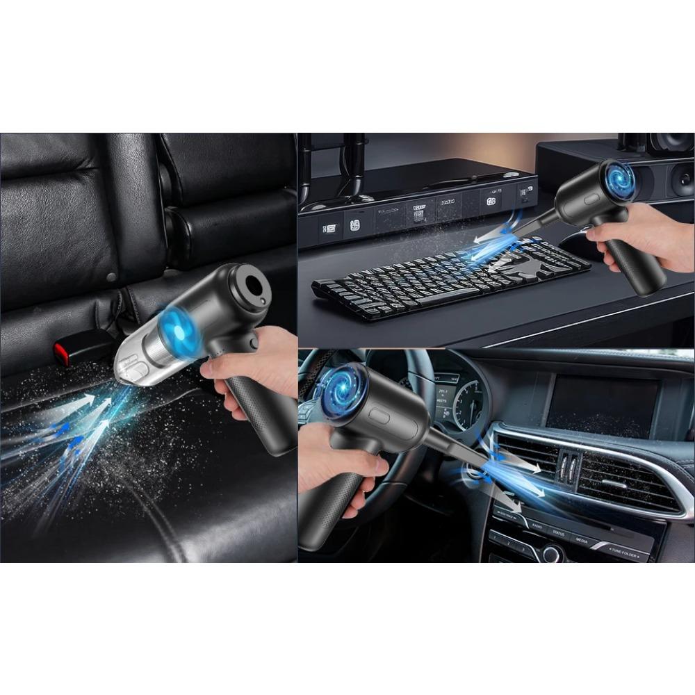 3 In 1 Compressed Air Duster for Keyboard Electric Air Blower Computer Cleaning Cordless Air Dust Cleaner for PC Crumbs Sofa Car