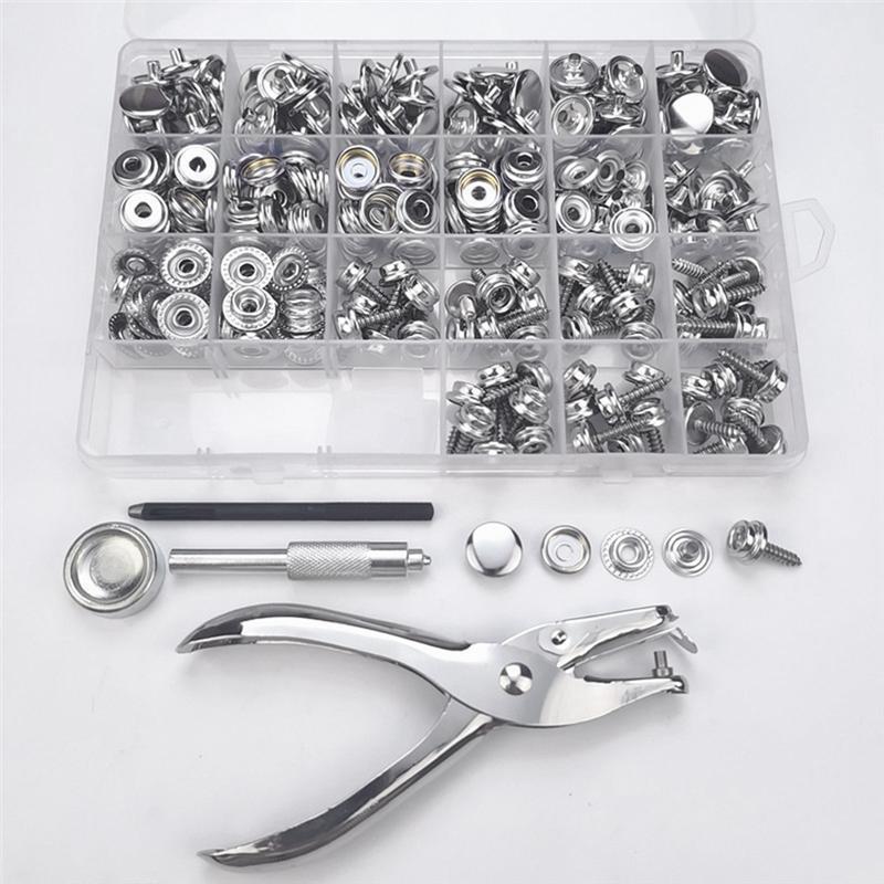 Good-Silver Canvas Snap Kit Marine Grade Stainless Steel Snaps,Screw Snaps,Boat Cover Snaps,Carpet Snap Kit With Setting Tool 31