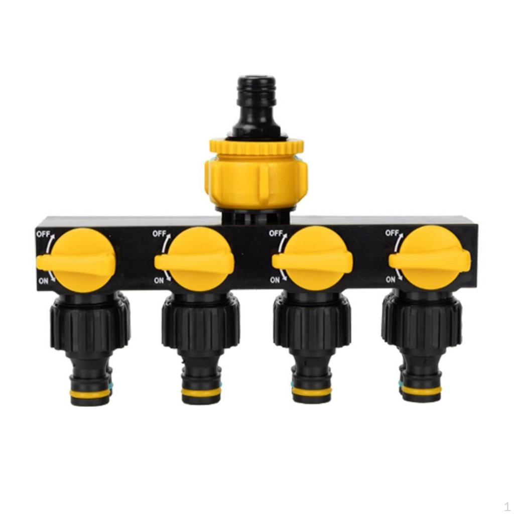 4Outlet Garden Hose Splitter PushtoConnect with Shutoff Valves MultiOutlet for