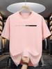 Men's summer cotton casual loose big letter print crew neck short sleeve T-shirt, street style neutral T-shirt.