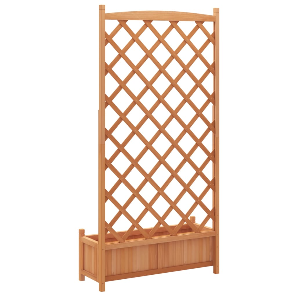 vidaXL Pflanzkübel mit Spalier Braun Massivholz Tanne