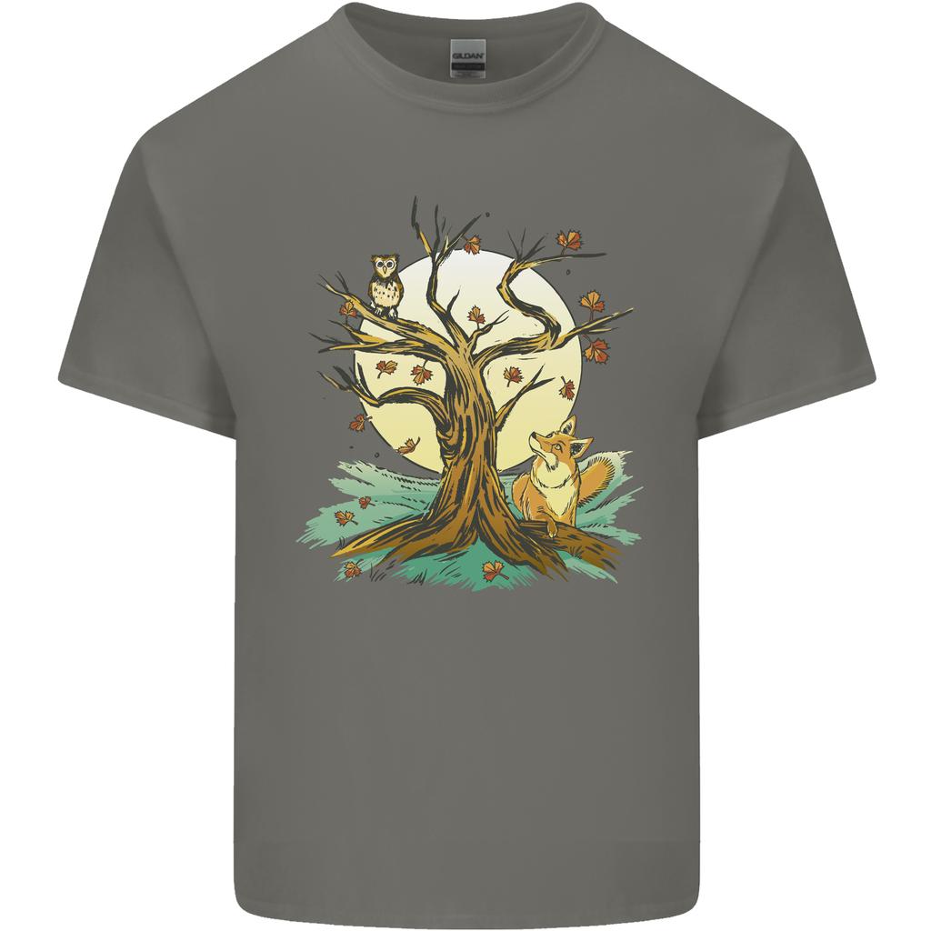 An Owl and Fox Tree Nature Ecology Unisexs Light Cotton TShirt