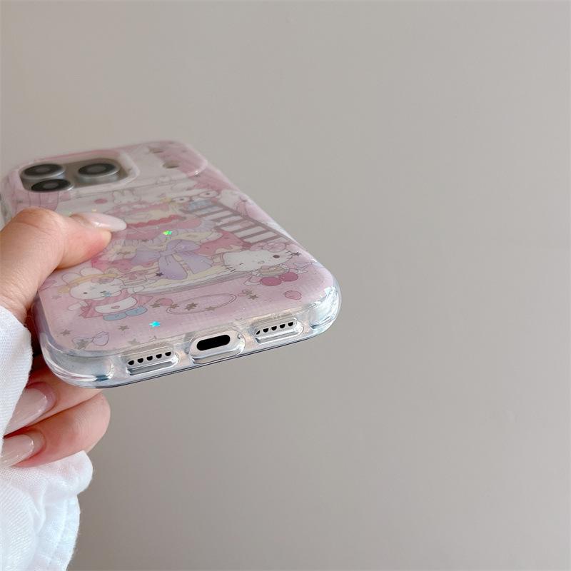 Soft Cute Cake Cat Rabbit Double Layer Phone Case for iPhone 17, Apple 16 Pro Max, 15, 14 - Women's Edition