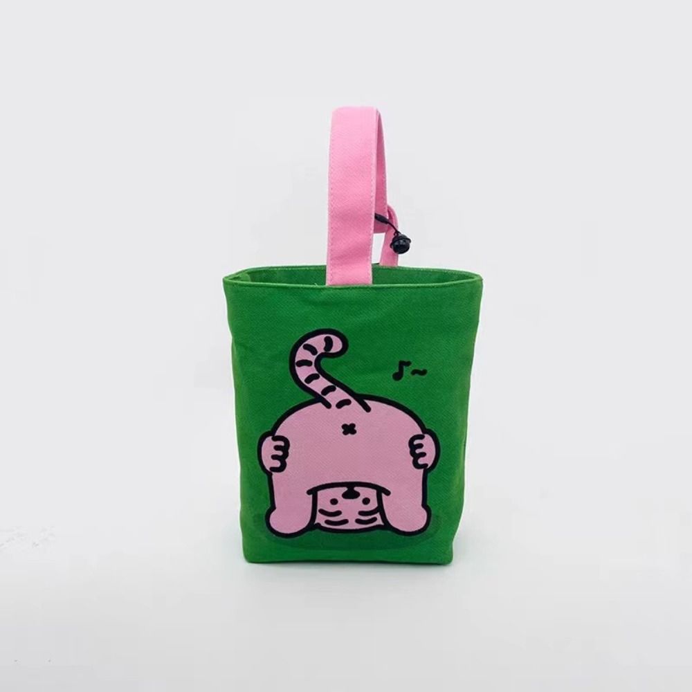 

Canva Pink Tiger Bucket Bag Lovely Lunch Pouch Fashion Tote Bag