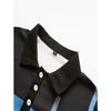 Summer Men's Daily Casual Stripe Printed Lapel Short Sleeve Polo Shirt Top