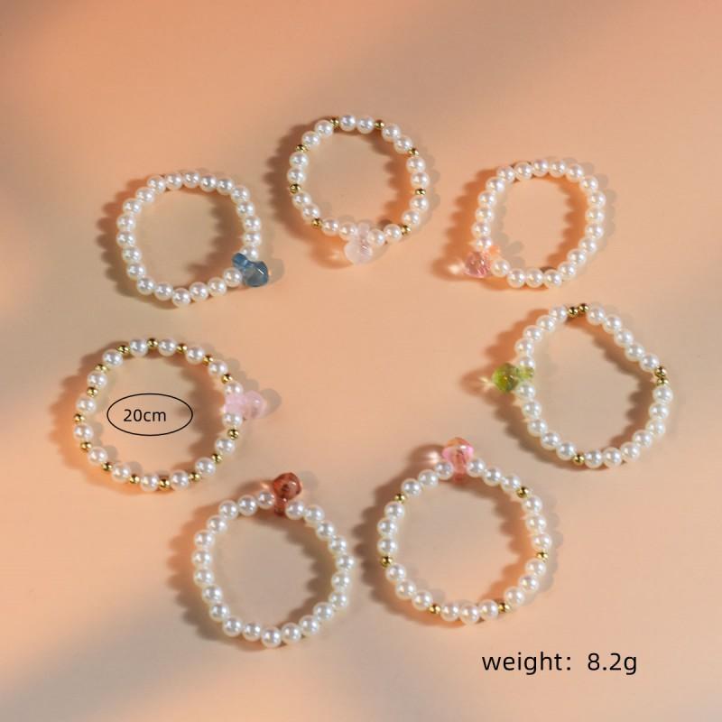 Handmade Resin Pearl Bead Bracelet Women Multi-Color Candy Style Accessory Fashion Jewelry Gift