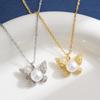 Elegant Butterfly Freshwater Pearl Pendant Necklace