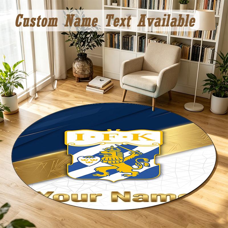 Round Rug Custom Nameifk Göteborg Pattern Non Slip Carpet Home Floor Decor