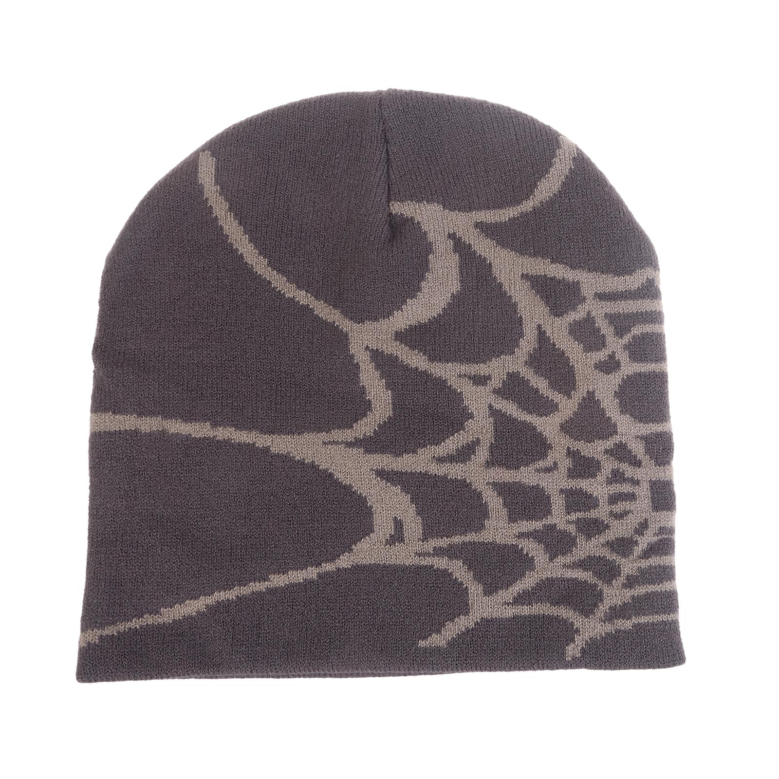 

вязаная шапка-бини Y2K шапка-бини шапка с паутиной Y2k шапка-бини с черепом мешковатая шапка-бини шапка-бини шапочка шапка-бини с паутиной 21