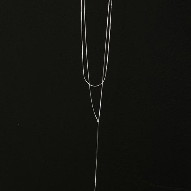 Mosxe [925silver] Snake Layered Drop Necklace