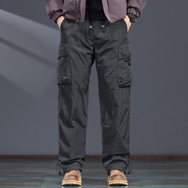 Jie Leinong Men's Outdoor Winter Straight-Leg Down Pants