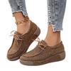 Women's Fashion Round Toe Lace-up Casual Flat Shoes
