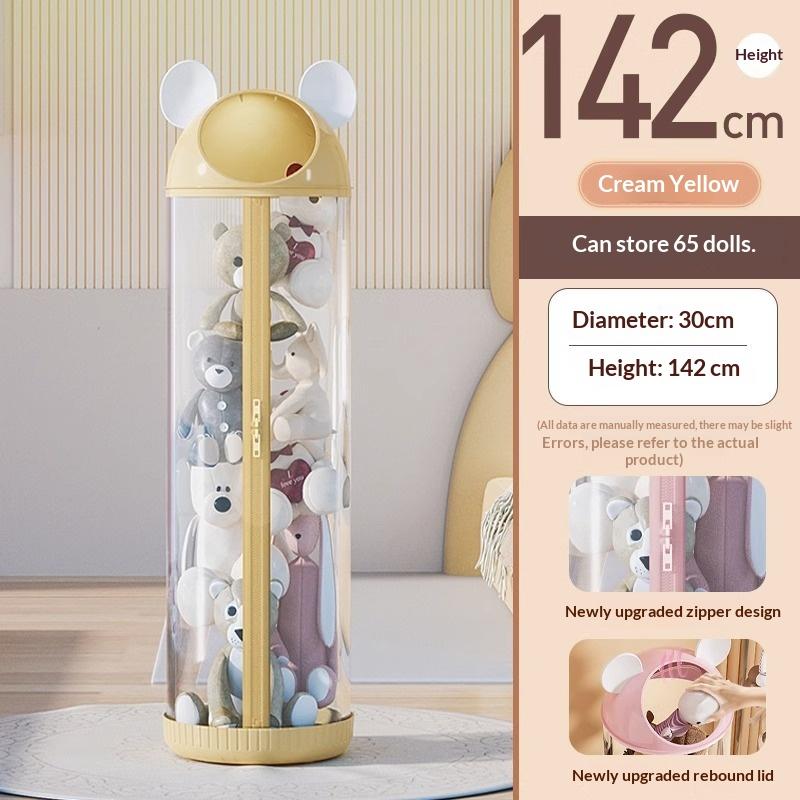 

Оновлений плюшевий кошик для зберігання ляльок на блискавці для дівчаток та дітей Прозорий контейнер для зберігання іграшок для організації м яких іграшок та плюшевих звірят 142cm жовтий